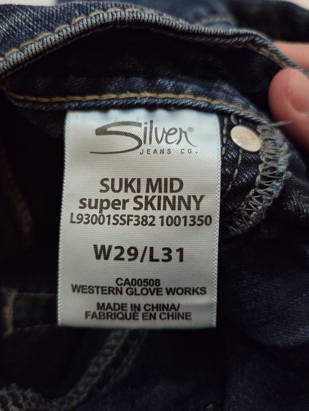 Vtg Y2k Silver Jeans Suki Mid Super Skinny Casual Jeans | W29 - Picture 5 of 5
